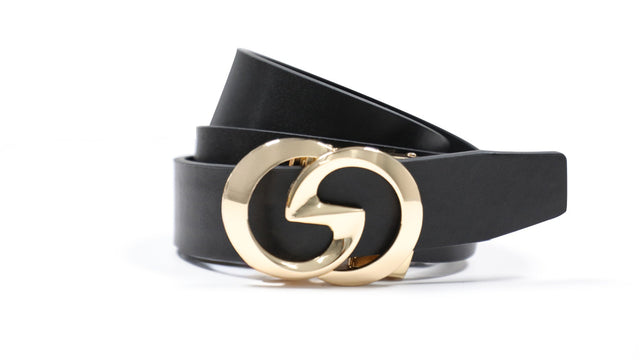 Letter Buckle Belt for Women — No-Hole Auto-Adjust Leather Belt